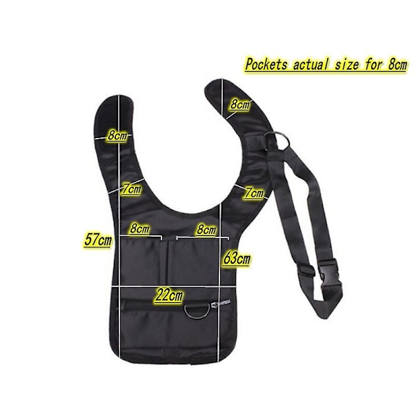 Mænd Rejse Anti Tyveri Skjult Underarm Skuldertaske Sort Nylon Lomme Mp3 Pas Pas Mobiltelefon Opbevaring Organizer DB