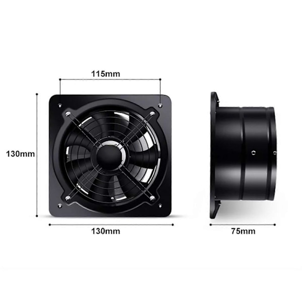 4 tommer Industrielt Ventilation Udtræk Luftblæser Axial Udstødningsventilator [DB]