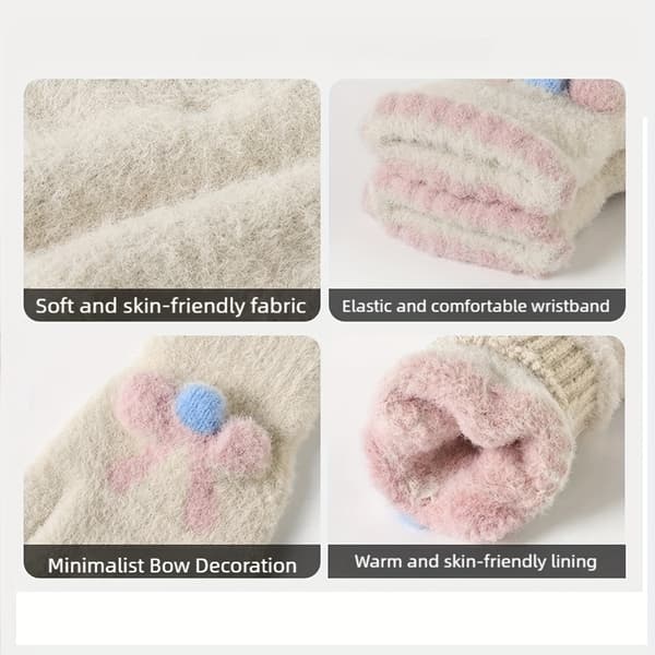 Termiske Vinterhandsker til Kvinder - Kuldesikre Touchscreen-handsker med Pastel Pink/Beige/Blå/, Elastisk Åbning til Skiløb, [DB] Grey
