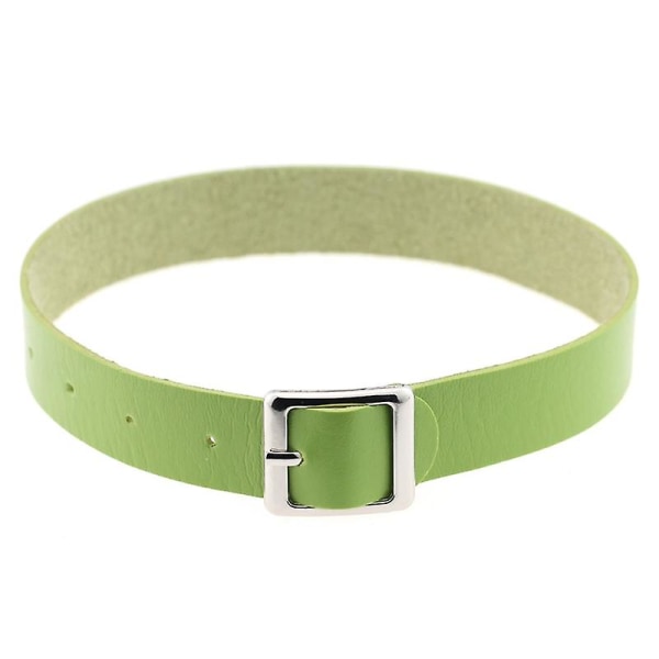 Halsband Punk Retro Faux Läder Spänne Halsband För Dejting Green