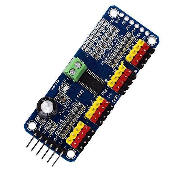 PCA9685 16-kanals 12-bit PWM Servo Motor Driver I2C-modul för eller Shield-modul Servo Shield DB Blue