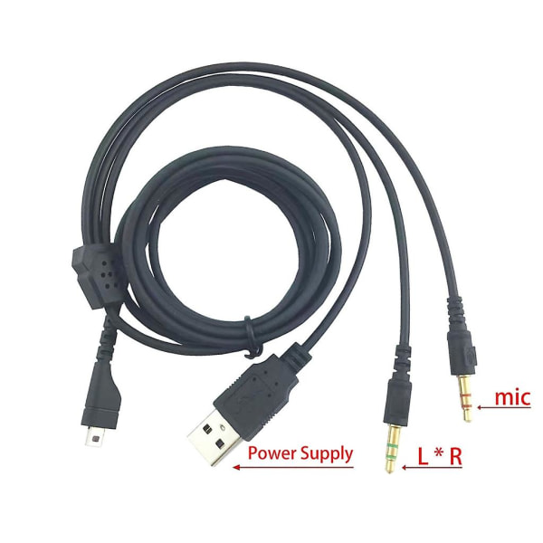 Reservedel Rgb Usb 3,5 mm Mikrofonkabel Trådløs Gaming Headset Splitter [DB] A