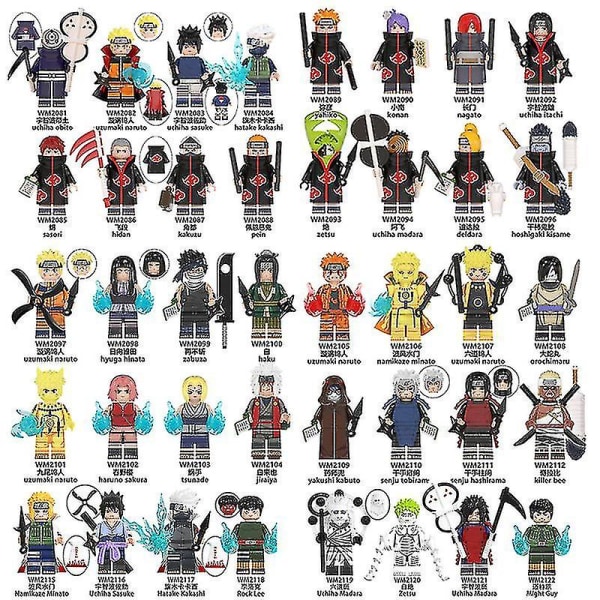 Naruto Smoked The Building Blocks Uzumaki Naruto Uchiha With Soil Flag Wood Kakashi Single Plug-in Toy db