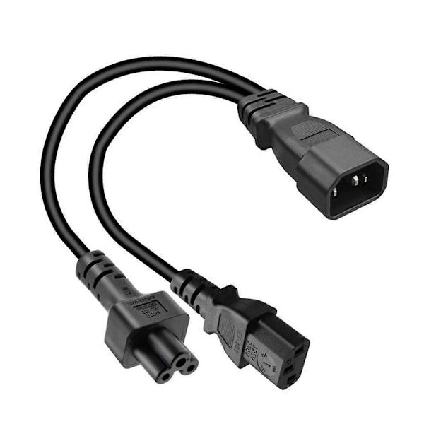 32cm IEC320 C14 till IEC320 C5+IEC320 C13 AC-Strömförlängningskabel Adapter Sladd db