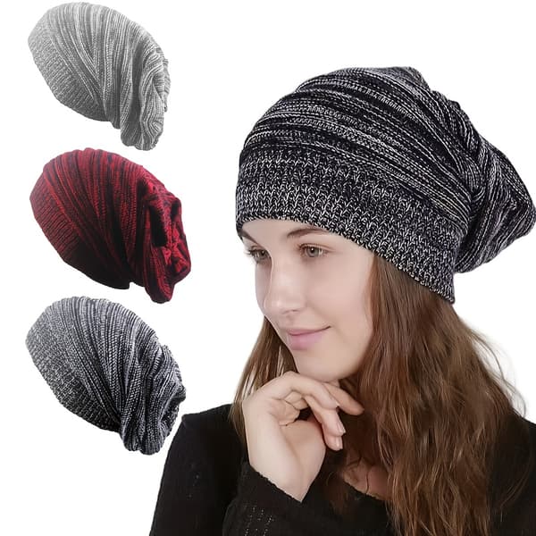 1 stk. Unisex Oversized Beanie Hue til Mænd og Kvinder, Perfekt til Vinter og Ski. [DB] Red