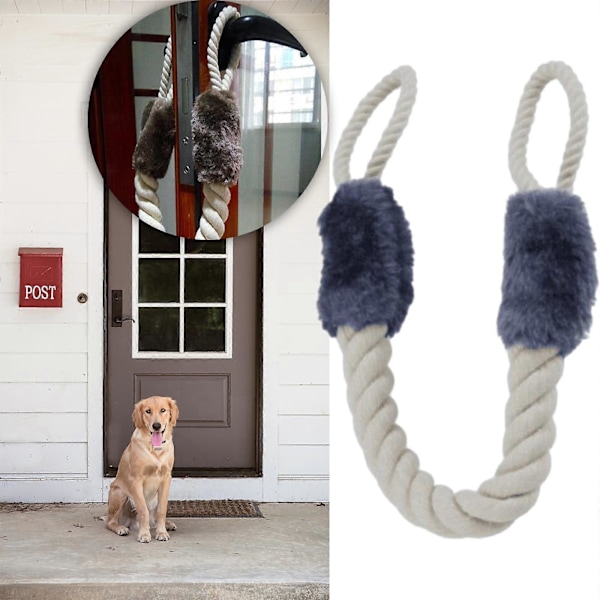 Dørhåndtak Trekktau Anti-Klype Stropper Stopper Multifunksjonell Hund Fingerbeskytter Dørtau for Soverom Stue db blue 60cm