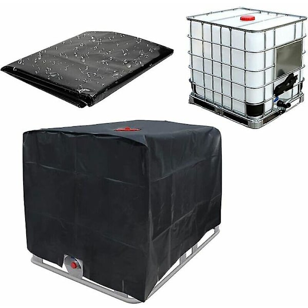 Vannbeholderdeksel, Ibc-tankdeksel for 1000l tank, vanntankbeholderbeskyttelsesdeksel, støvtett anti-uv regntett, 120x100x116cm (svart)starlight
