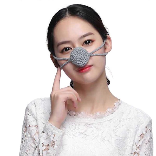 Handgjord Vinter Näsduk Extra Mjuk Hög Elastisk Justerbar Kalla Resistent Ull Näsduk Tillbehör Qinghai [DB] Light Grey