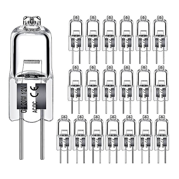 40 stk G4 12v 20w Halogenlampe G4 12v Pære Krystalllampe Halogenpære 20w 12v Halogen [DB]