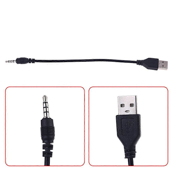 USB Hann til 3,5 mm Audio Stereokabel USB Hann til 3,5 Jack-kontakt Pluggkabeladapter Audio-kontakt Tilbehør for MP3 Db