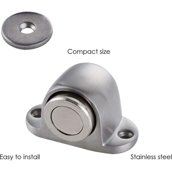 Dørstopper, Sterk Magnet, Magnetisk Dørstopper, Dørmagneter, Børstet Metall Gulvmontert Magnetisk