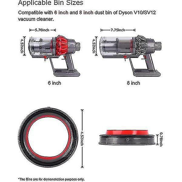 Db Dyson V12 Sv20 V10 V11 Sv14 V15 -pölynimurin pölysäiliön yläsuodattimen tiivisterengas, vaihtosuodatin, pölysäiliön puhdistusvaraosa V10 SV12