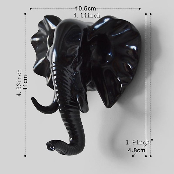 Norsunpään Yksiseinäinen Koukku/Ripustin Eläimen Muotoinen Takki Hattu Koukku Raskas {db} Elephant-Black