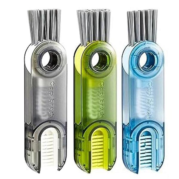 3-i-1 Multifunktionell rymd rengöringsborste, Multifunktionell springrengöringsborste, Liten flaska lock detaljborste
