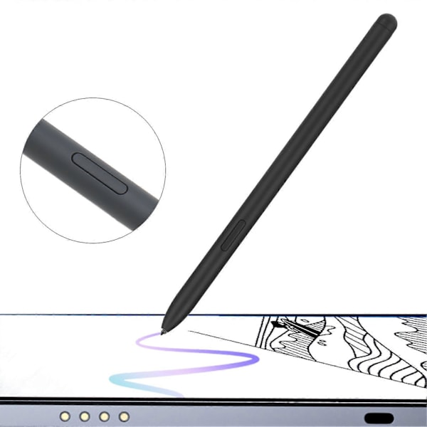 Til Tab S6 Lite Stylus Høj Følsomhed Præcis Størrelse Holdbar Plastik Smart Pen med 5 Spidser til SM P610 SM P615 Tablet Sort {DB}