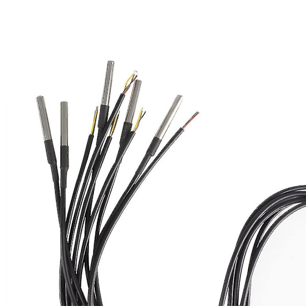 10 stk Vandtætte Ds18b20 Temperaturfølere, Digital Temperatur Termisk Kabel Temperatur (-55- + [DB]