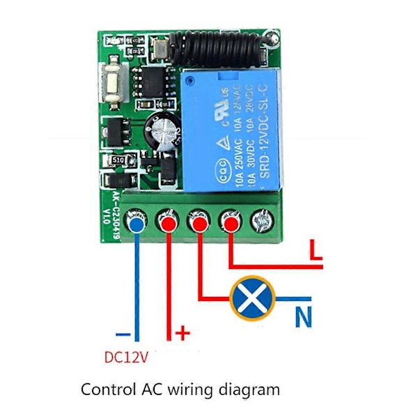 12V Fjernbetjeningsskontakter Langdistance Trådløse Kontakter Trådløs Fjernbetjening [DB] Black shell 433MHZ