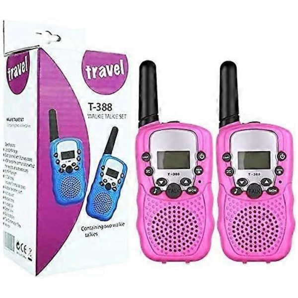 2 x Walkie Talkie för Barn, 2-vägsradio med 8 Kanaler LCD-skärm Ficklampa VOX 10 Ringsignaler Kanalås Talky db-gåva