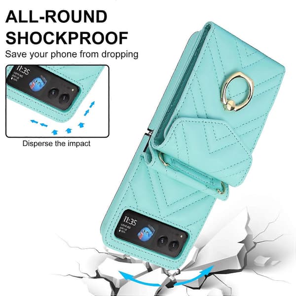 V-formet RFID-etui til Motorola Razr 40 [DB] Green