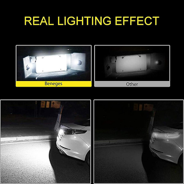 1 par hvide LED-nummerpladelys til Accord 34100S84A01 34100S0A013 biltilbehør{DB} As shown