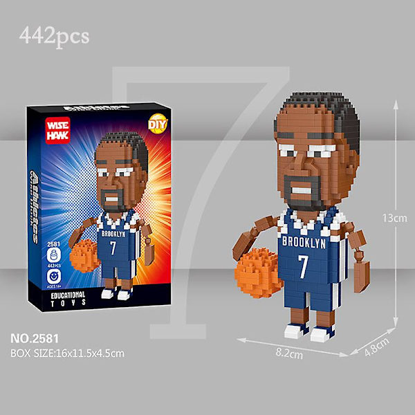 Mini Byggeklodser Basketball Stjerne Dukke Model Dekor DIY Basketball Spiller Bevægelig Dukke Samlet Mursten Børns Legetøj Gave db 2578 No box