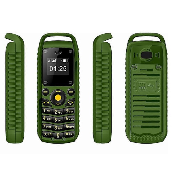 B25 Dual-SIM Mini Bar Telefon 0,66-tommers Skjerm 2G GSM Mobiltelefon - [Db] Multicolor Green