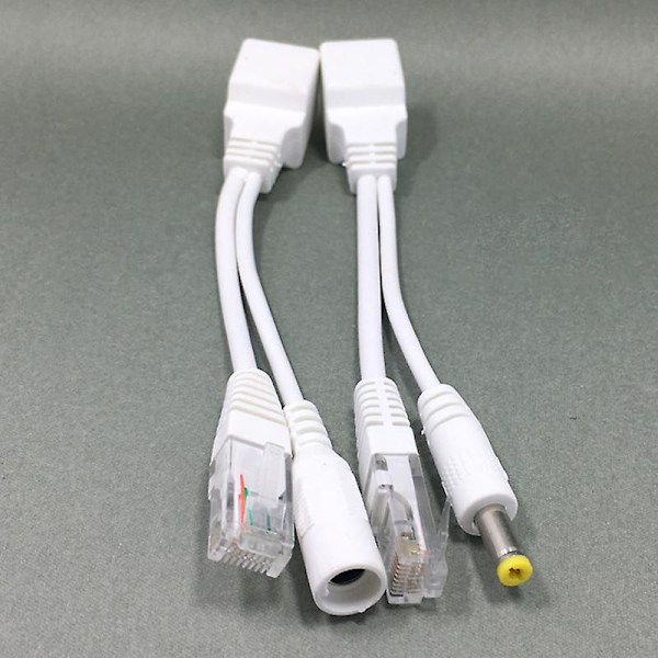 2 kpl POE-sovitin Plug and Play 12V PVC Power over Ethernet -kaapeli erotin yhdistin db Black