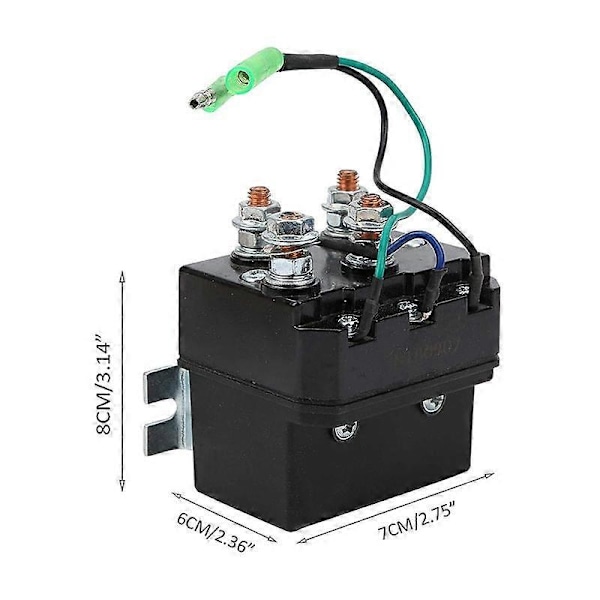 Vinsj Solenoid, Vinsj Solenoid 12V for 1500-5000Lb Vinsjer ATV UTV Vinsj Kontaktor Solenoid Relé W [db] Black