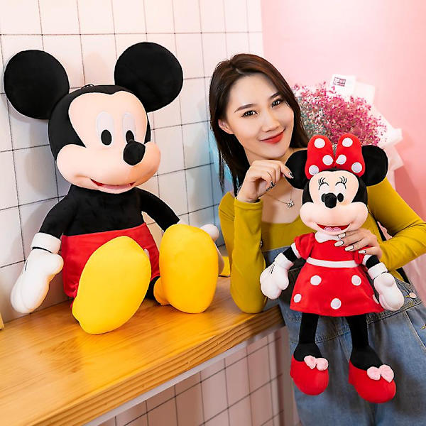 Mickey Minnie Mouse plysjleker utstoppede myke dukker putepute barn elskere bursdagsgave [DB] Minnie 35cm