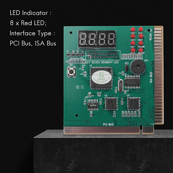 Pc Motherboard Diagnostic Card 4-cifret Pci/isa Post Code Analyzer [DB]
