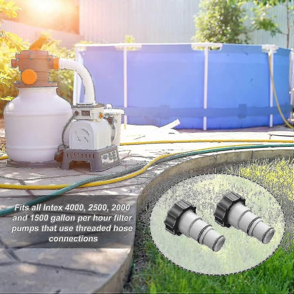 Intex utbytesslangadapter för pumpar - A-serien - Med gänga - 2-pack grå