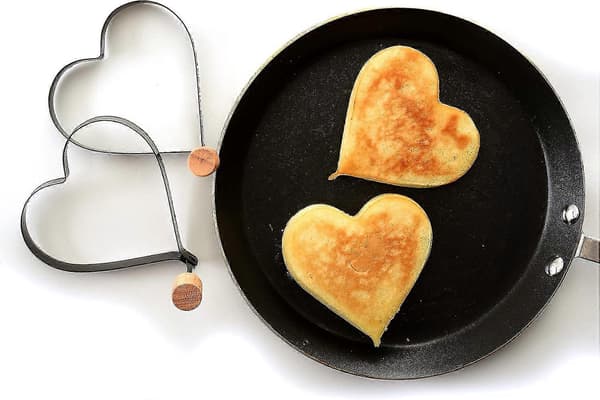 Non-stick Hjerte Pannekake/Egg Ringer, Sett med 2 Gave til mor/lærer [DB]