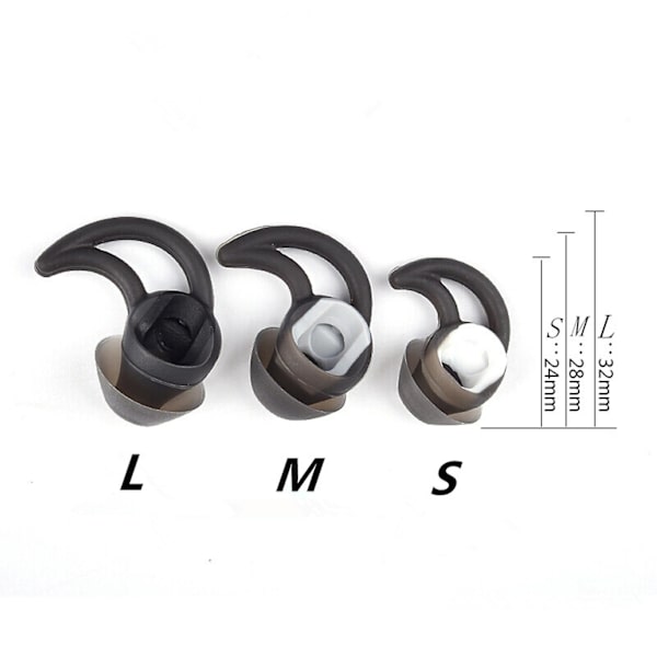 6 st hörlurar skydd mjuka flexibla hörlurar brusreducering tips för Bose Soundsport Qc30 Qc20
