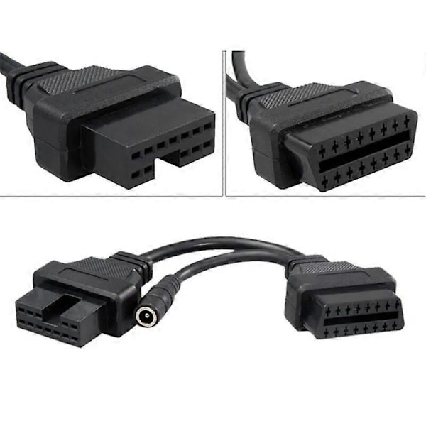DB För Mitsubishi 12-Pin Till 16-Pin Hona OBD 2 Förlängningsverktyg Adapter Kontaktkabel för Mitsubishi 12Pin OBD2 Kontakt ST1M474