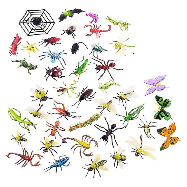 42 st falska insekter leksak mini realistiska insekter leksaker barn småbarn pedagogiska leksaker Db