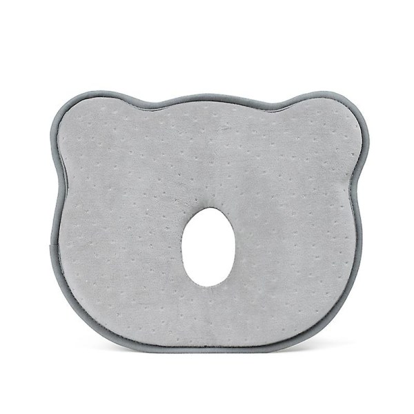 Babykudde 3d minnesskum - Spädbarnskudde för att förhindra platt huvud - Toddler Sleep Head Support Pillow för bilbarnstol och barnvagn Grå)