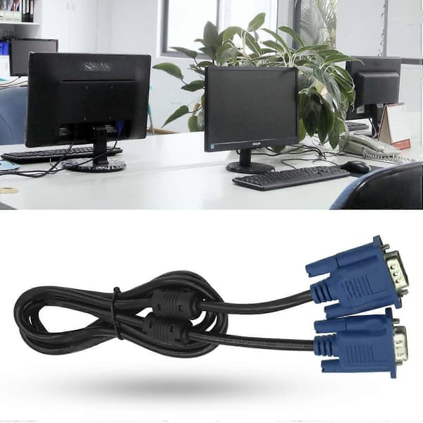 Praktisk VGA-kabel med bred anvendelse, Plug & Play, 1,5 m VGA-han til han-kabel til computerskærm