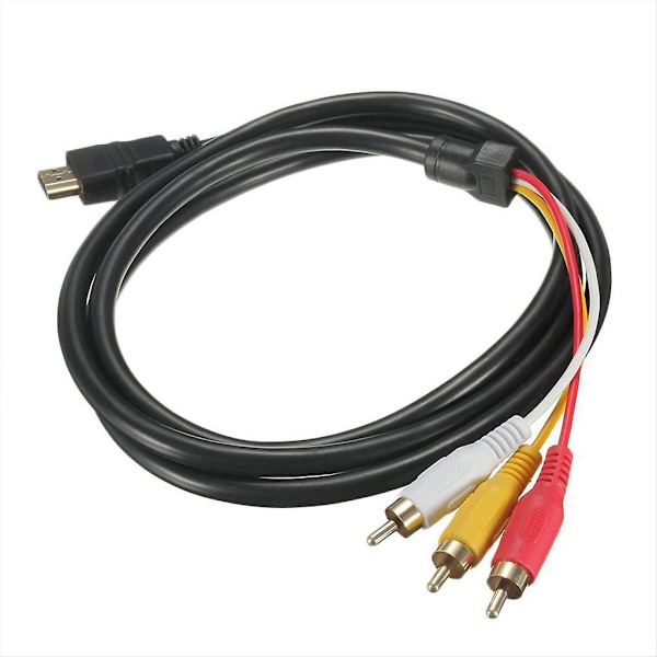 HDMI til RCA-kabel, for HDMI hann til 3-RCA hann video lyd AV kabelkontakt adapter sender for HDTV, 5 fot / 1,5 m {db}