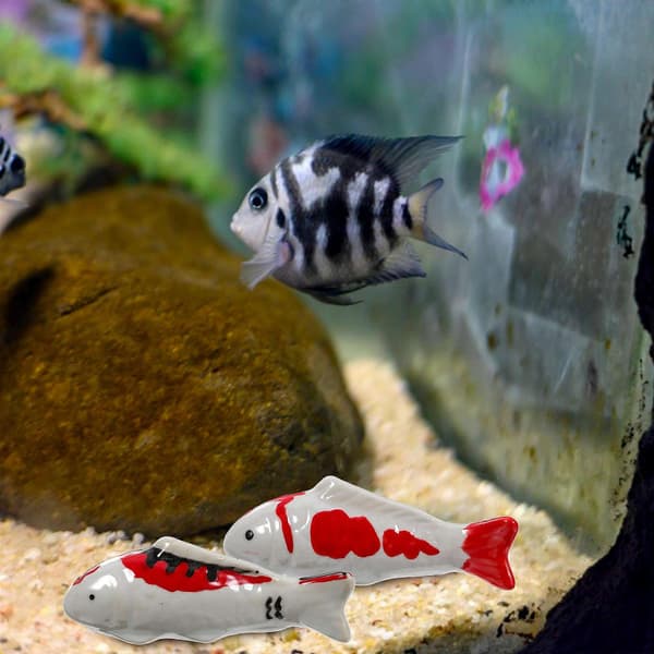 Fiskepynt Keramisk Flytende Fiskedekorasjon til Akvarium 2 stk[DB]
