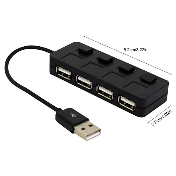 Superhurtig Usb2.0 Hub Multi Usb Splitter 4 Ports Udvidelse 12v Strømadapter {Db} White