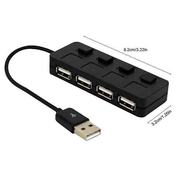 Supernopea Usb2.0-keskitin Moni Usb-jakaja 4 Porttia Laajennin 12v Virtalähde {Db} White