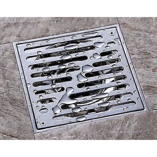 150x150mm duschbrunn i rostfritt stål, golvbrunn med stor kaliber för badrum, avloppsgaller [DB]