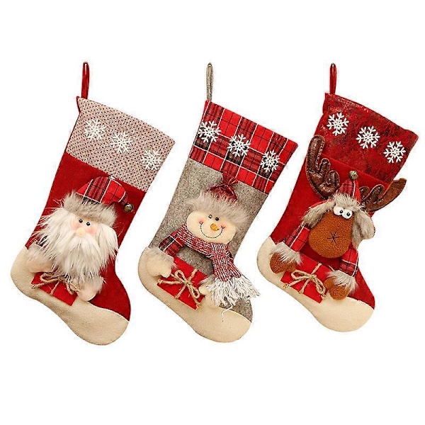 Julstrumpor 3-pack Söta Julstrumpor, Julstrumpa [DB]