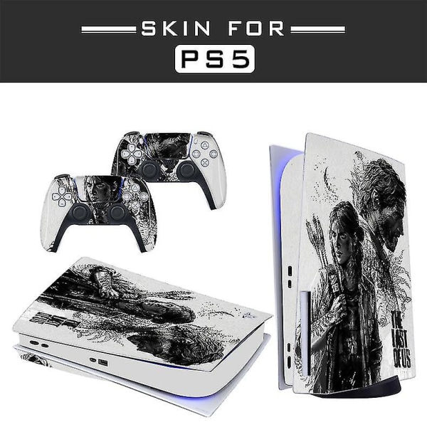 Självhäftande hud - Kompatibel med Ps5 - Omslag för att anpassa konsolen - Avtagbar vinylfilm - Matt satin HD-kvalitet (disk, the Last Of Us) Db