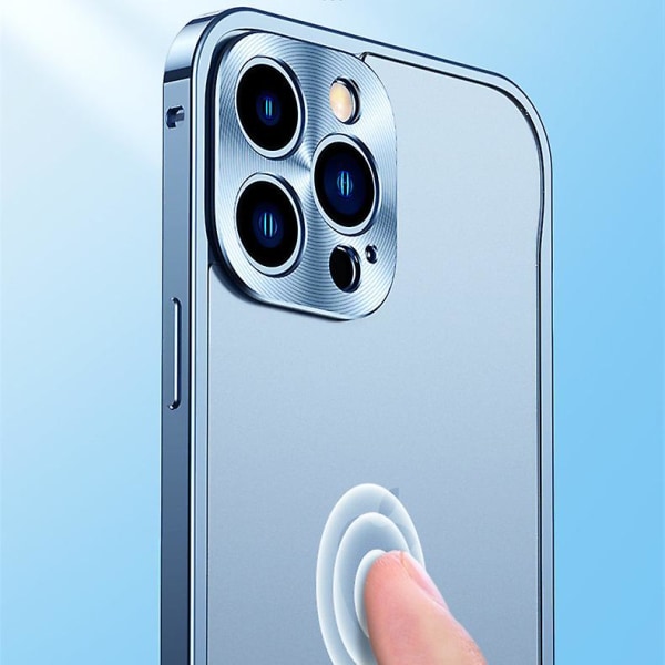 Enkel stil metalramme frostet bagplade Ultratyndt mobiltelefonetui Kompatibel Iphone11 12pro 13pro Max