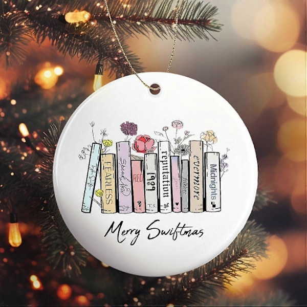 Merry Swiftmas Taylor Album Som Bokprydnad, swiftie Julpynt Eras Tour Prydnad Jul Swiftmas Present [DB] A