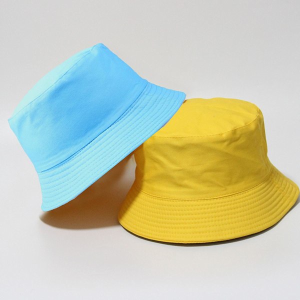 Foldbar bøttehatt med solbeskyttelse, dobbeltsidig bruk, bred brem, unisex solhatt for ferie Yellow