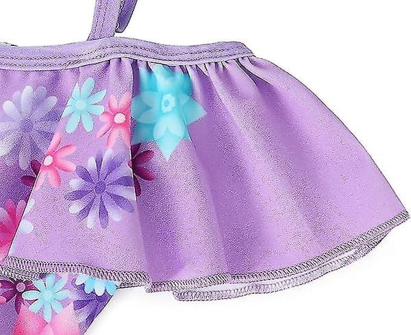 Blomstret badedragt til piger, 2-delt bikini (Lilla, 110)[DB]