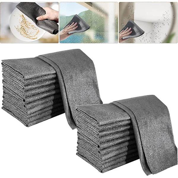 Förtjockad magisk rengöringsduk, mikrofiber glasrengöringsduk trasor, återanvändbara rengöringsdukar U db 10Pcs 20 x 30 cm