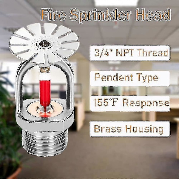 5 st Brand sprinklerhuvud 3/4 tum Hängande Typ 155 Vattenspray Nedåt 68 Mässing Sprinklerhuvuden 3/4\" Npt [Db]